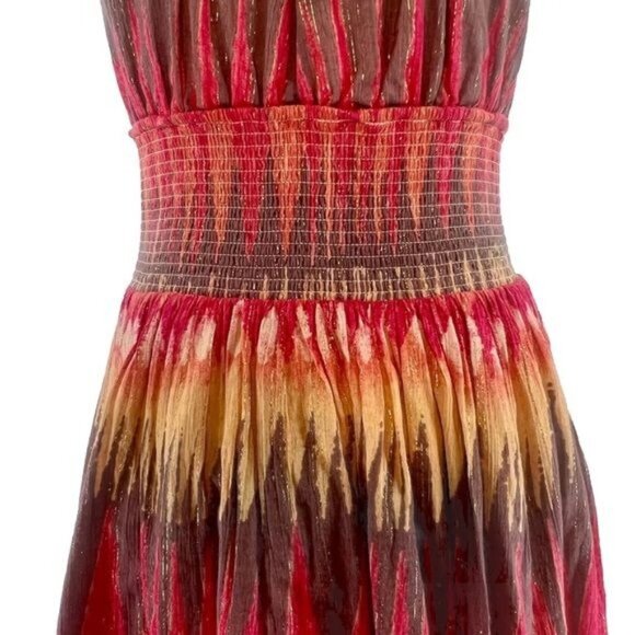 Free People Lurex Sleeveless Indian Summer Mini Dress - Picture 12 of 16